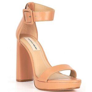 NEW Antonio Melani Caci Leather Ankle Wrap Dress Sandals in Tan